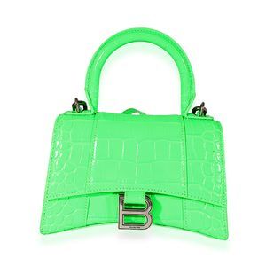 Balenciaga Green Croc Embossed Calfskin XS Hourglass Bag